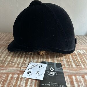 Charles Owen Velvet Black Equestrian Helmet NWT